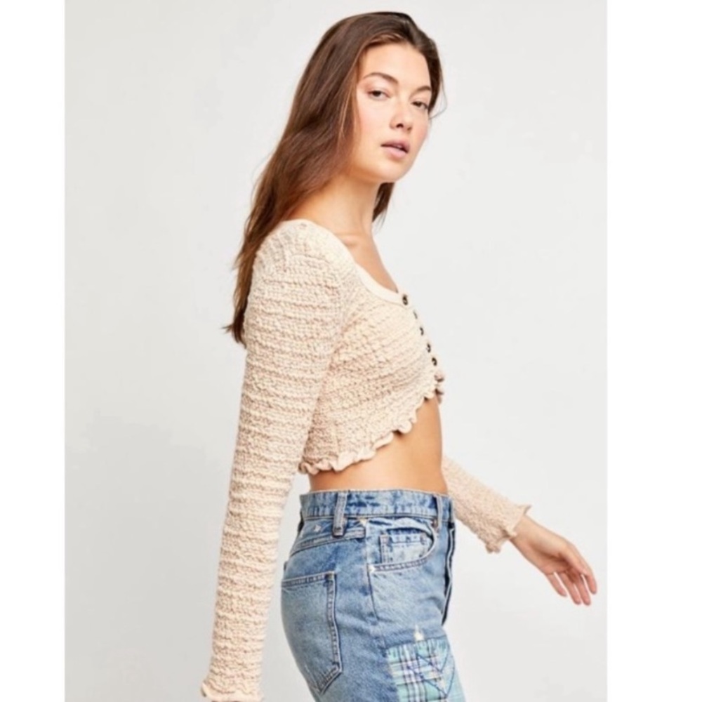 FreePeople Rose Knitted Crop To Cardigan